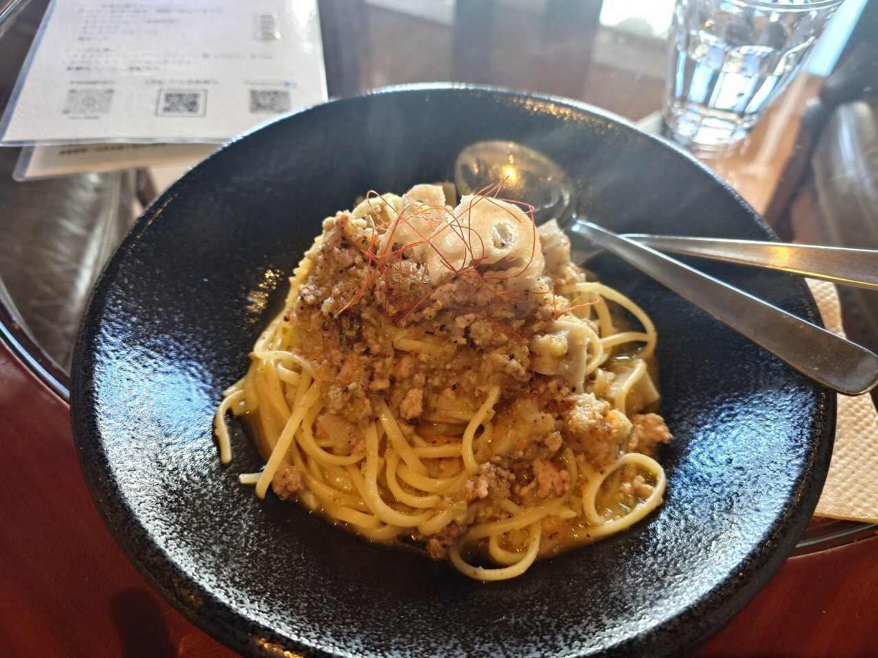カフェドロームのランチセットで選べるパスタ。